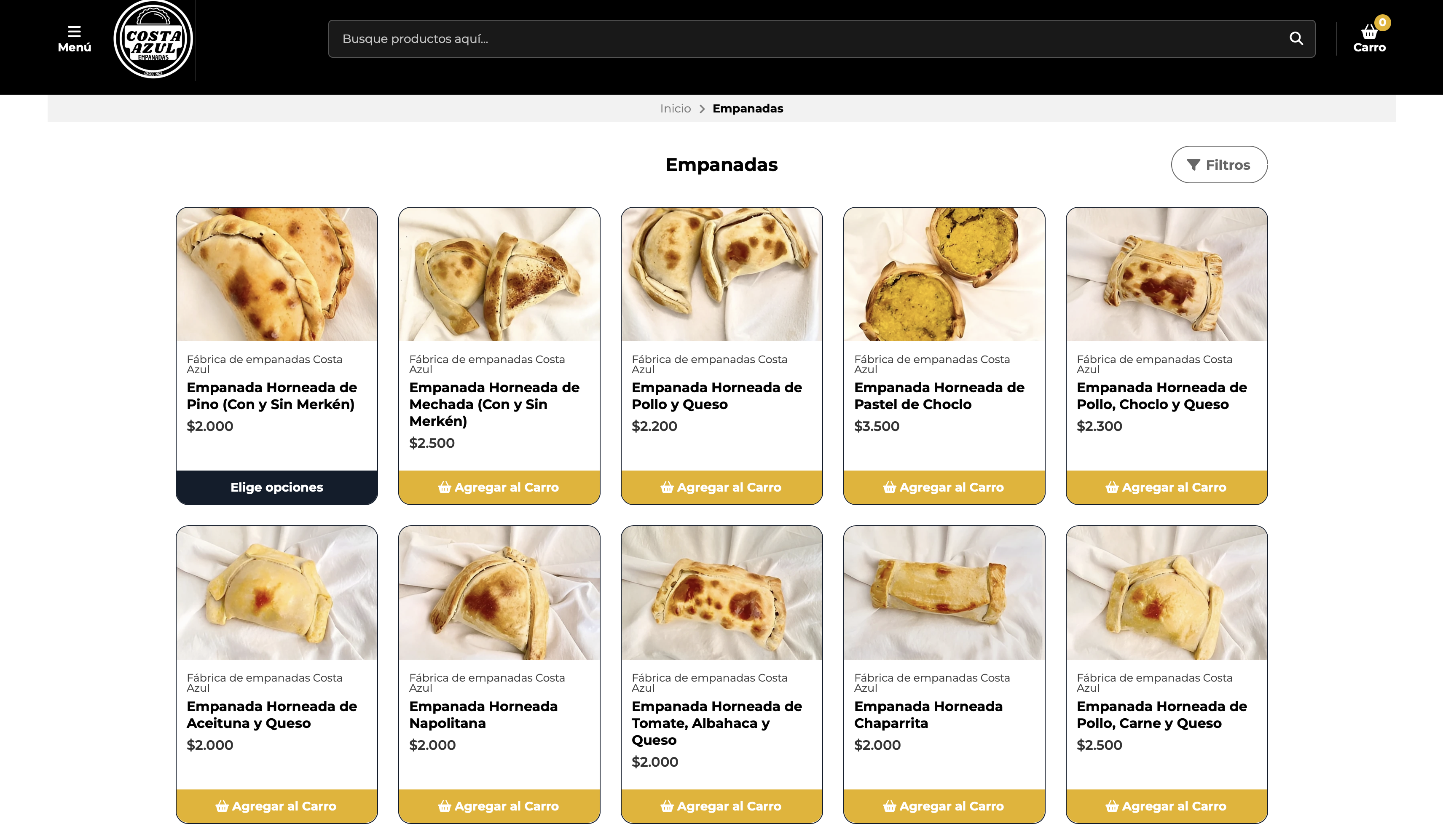 Categorías de productos